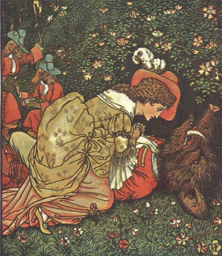 La Belle et la Bête, illustration de Walter Crane, 1874